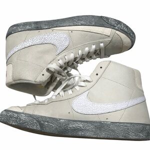 Nike Blazer Mid Vintage Sneakers | Cream Suede Crackle Swoosh Mens size 10.5